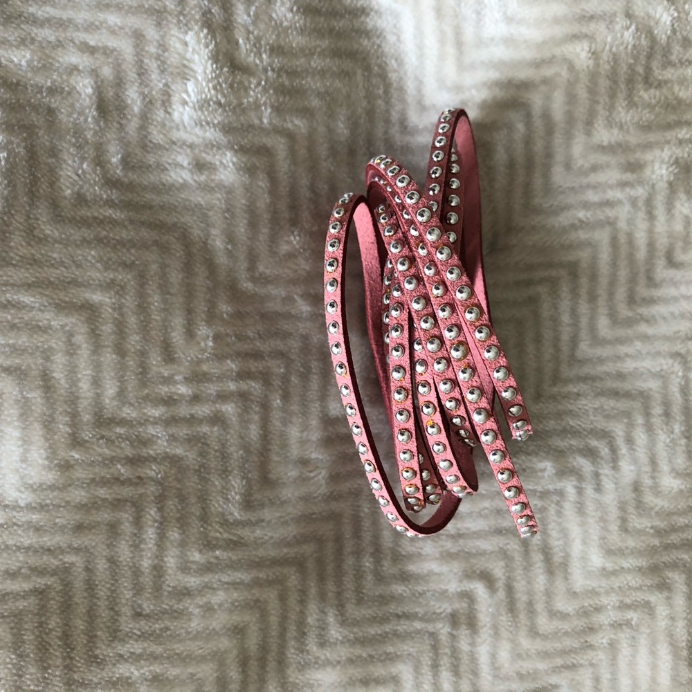Pink Studded Wrap Bracelet